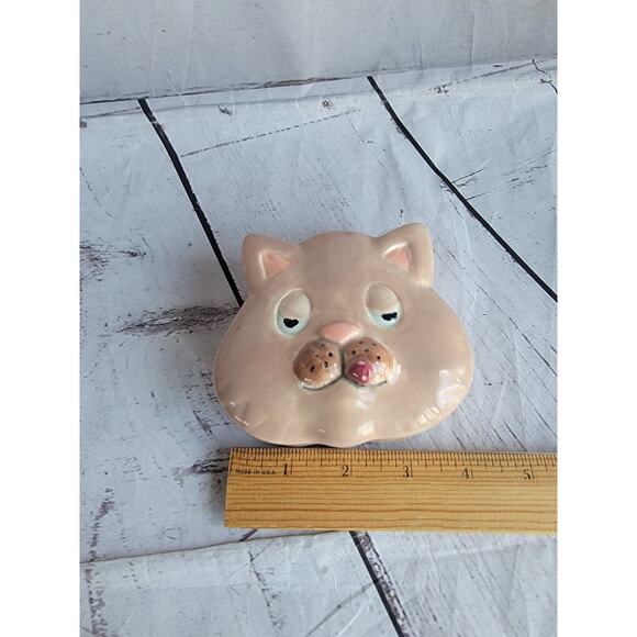 Pottery Handmade Cat Kitty Trinket Dish - Picture 11 of 11